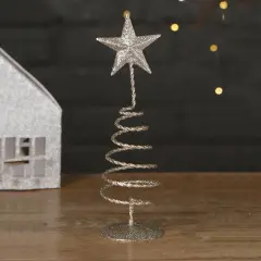 Metal Wire Tree Ornament- Silver - 2.5" x 2.5" x 8"