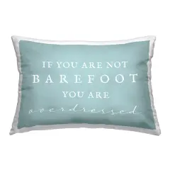 Stupell Industries Beach Barefoot Humor Indoor Pillow, 14 x 7 x 20