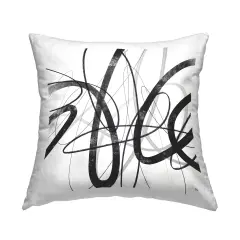 Stupell Industries White & Black Abstract Lines Indoor Pillow, 18 x 7 x 18