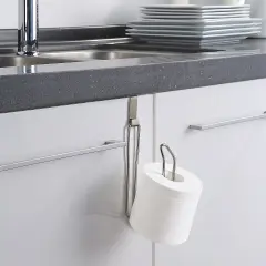 Over The Tank Toilet Tissue Paper Roll Holder Dispenser Silver