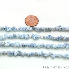 Natural Chip Beads, 34 Inch, Genuine Chip Strands, Drilled Strung Nugget Beads, 3-7mm, Polished, GemMartUSA (70001) Blue Opal