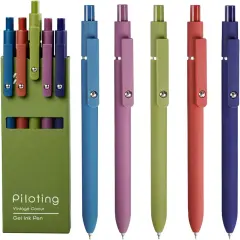 Gel Pens, 5Pcs 0.5mm Fine Point Black Ink Pens With Smooth Wirting, Office Desk Accessories, Quick Dry Pens For Journaling, Ballpoint for School Supplies