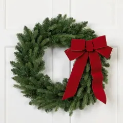 Northlight Real Touch&trade;️ Washington Frasier Fir Artificial Christmas Wreath - 24" - Unlit Green