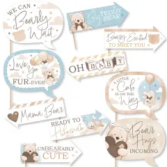 Big Dot of Happiness Funny We Can Bearly Wait - Teddy Bear Baby Shower Photo Booth Props Kit - 10 Piece