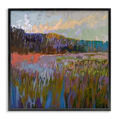 Stupell Industries Streaked Abstract Landscape Framed Giclee Wall Art Design by Jane Schmidt
