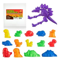 USA Toyz Dinosaur Sand Molds Beach Toys for Kids- 23pk