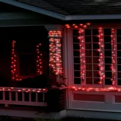 100 LED 32ft Solar Powered Outdoor String Light Red