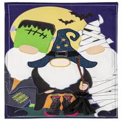 Trick Or Treat Gnomes Garden Flag 2 Sided Halloween