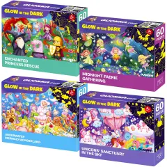 60 Piece Glow in The Dark Puzzles for Kids | Tale Heroes