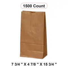 Kraft Shopping Bags 7 3/4'' x 4 7/8'' x 15 3/4''