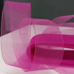 1 Yard Horsehair Braid Trim Stiff Crinoline Webbing for Dresses, Hats & Costumes 100% Nylon 2" Wide Fuchsia