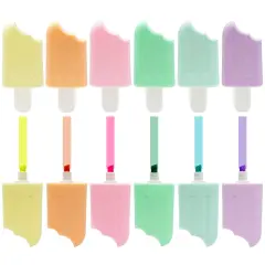 Wrapables Cute and Colorful Highlighters, Marker Pens, Stationery Supplies (Set of 6), Popsicle
