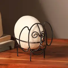 Handcrafted Eco-Mix Elephant Sculpture with Metal Feet &ndash; Unique Figurine & Modern Sculpture D&eacute;cor-6.2X4.5X5.1''