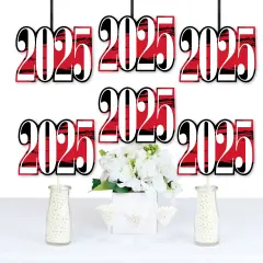 Big Dot of Happiness 2025 Red Graduation Decorations - DIY Party Essentials - Set of 20