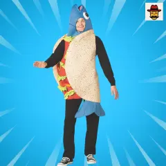 Fish Taco Costume Funny Food Suit with Fish Head and Tail Halloween Party Outfit