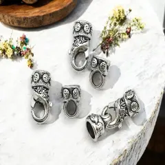 *5* 17x10mm Antique Silver Lobster Clasps Sets (Glue In)