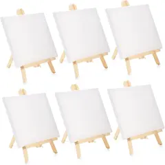 6 Packs 8" x 10" Canvas and Easel Set