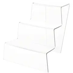 Plymor Clear Acrylic Tapered Display Stairs, 12" H x 12" W x 12.5" D