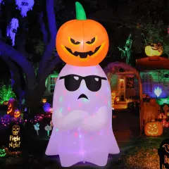 Halloween Inflatables Ghost with Pumpkin Outdoor Decorations Blow Up