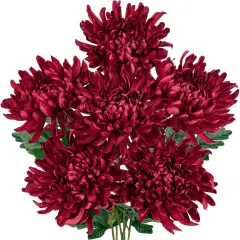 Large Heads Chrysanthemums Artificial Flowers-Fall Decor 6 Stems 26''Autumn Mum Fake Flowers Bouquet