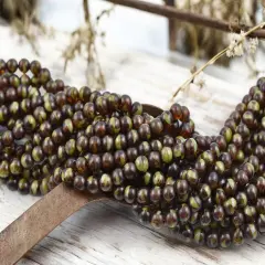 *50* 6mm Blended Topaz & Sage Green Round Druk Beads