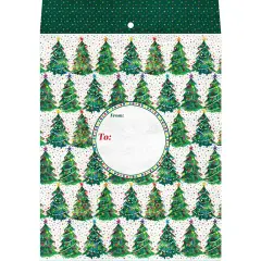 Pack/6: Christmas Trees Theme Mailing Envelope - 9 x 1/2 x 12"