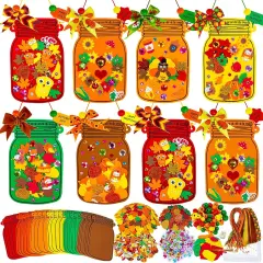 24 Sets Fall Craft Kits DIY Maple Leaf Pumpkin