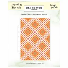 Lisa Horton Crafts Layering Stencils 5"X7"-Beaded Diamonds