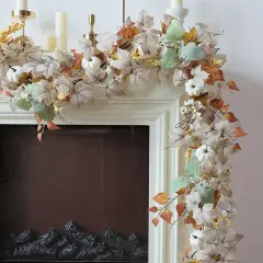Fall Artificial Maples Leaf Pumpkin Garland - 6FT