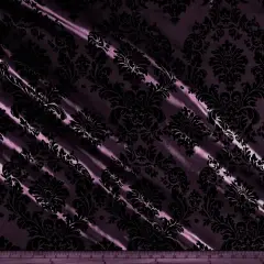 1 Yard Elegant Flocking Taffeta Fabric Polyester for Backdrops & Event Draping Plum