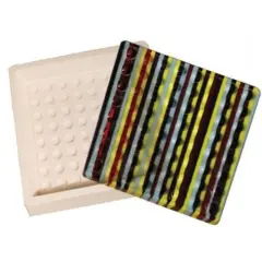 4.75" x 4.75" x 1.25" Dot Coaster Glass Fusing Kiln Mold
