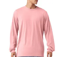 Bella + Canvas Long Sleeve T-Shirt, Men&rsquo;s Heavy Cotton Jersey Tee, Multicolor Pink