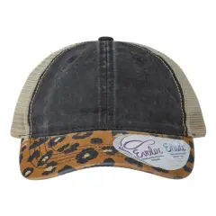 Infinity Her&reg; Women's Printed Visor with Mesh Back Cap Black/ Leopard/Khaki