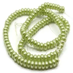 120 5mm Green Glass Pearl Rondelle Beads