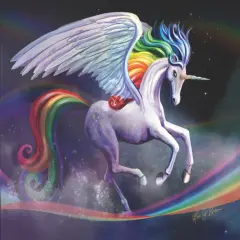 Unicorn Rainbow Edible Icing Image Cake Topper (1/4 Sheet)