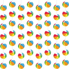 8 Pieces Beach Ball Garland Summer Pool Party Hanging Banner Decorations(Beach Ball)