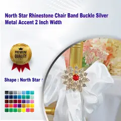 North Star Rhinestone Chair Band Buckle Silver Metal Accent 2 Inch Width