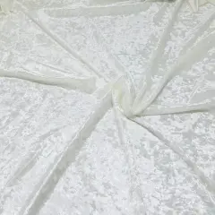 1 Yard Crushed Velvet Velour Stretchy Fabric Soft Plush Stretch 58"-60" Inch Width White