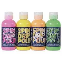 FolkArt Drizzle Acrylic Pouring Paints - Set of 4, Neon Colors, 136 ml
