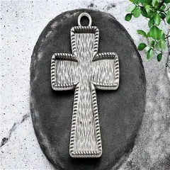 *2* 70x43mm Open Front Cross Pendants - Silver, Bronze or Copper Silver (1019)