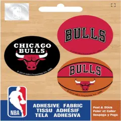 Licensed NBA Chicago Bulls- 1.5" Badge Pack Adhesive Fabric Badge