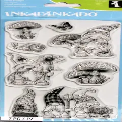 Inkadinkado Garden Gnome Clear Cling Stamps Set