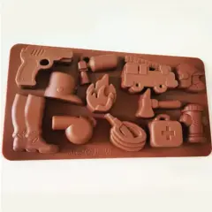Fire Fighting Equipment Safety Whistles Chocolate Silicone Mold Cake Fondant