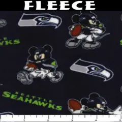 Licensed NFL Seattle Seahawks Mickey Mouse Fleece 70210D Fabric by the Yard
