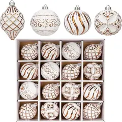 16PCS Shatterproof Christmas Ball Ornaments Set