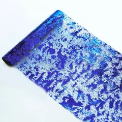 2 Pieces Royal Blue Table Runner, Sequin Glitter Foil Metallic Thin Mesh Runner Roll 11"x108" Blue Table Decorations for Wedding Birthday Party Christmas Graduations