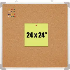 Cork Board Set - Bulletin Corkboard 24 x 24 inch(Cork 24x24")