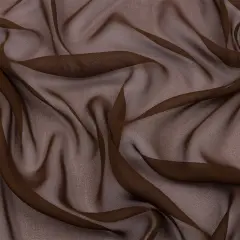 1 Yard Chocolate Premium Silk Chiffon Fabric Lightweight for Elegant Dresses 54 Inch Width