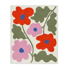 Stupell Industries Red & Pink Bold Flowers Canvas Wall Art Design by Aralma