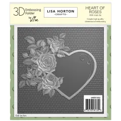 Lisa Horton Crafts Embossing Folder 6"X6"-Heart Of Roses